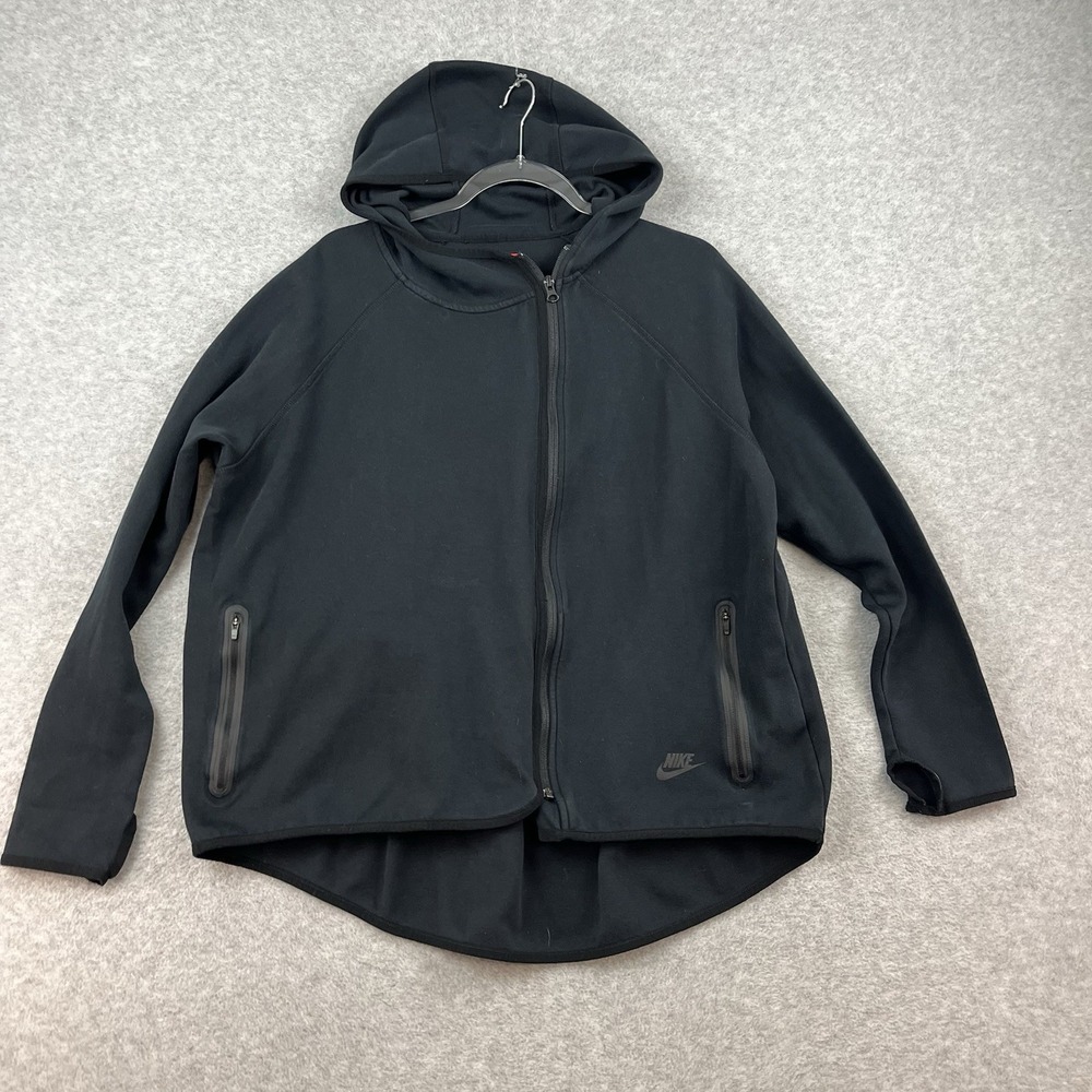 Nike Hoodie Women's XL / 1X Black Zip Hoodie Tech Fleece Jacket Performance